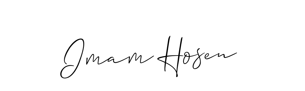 if you are searching for the best signature style for your name Imam Hosen. so please give up your signature search. here we have designed multiple signature styles  using Allison_Script. Imam Hosen signature style 2 images and pictures png