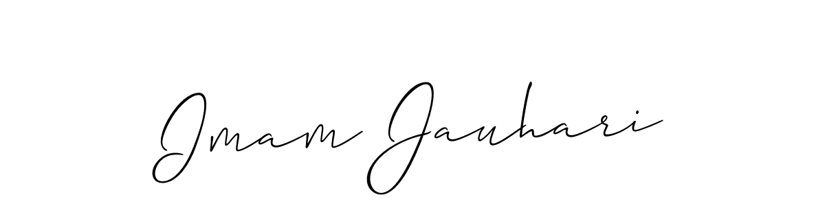 Similarly Allison_Script is the best handwritten signature design. Signature creator online .You can use it as an online autograph creator for name Imam Jauhari. Imam Jauhari signature style 2 images and pictures png