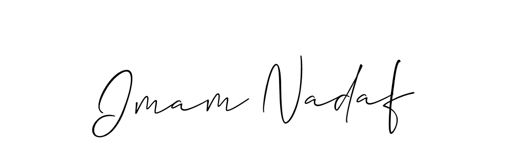 Create a beautiful signature design for name Imam Nadaf. With this signature (Allison_Script) fonts, you can make a handwritten signature for free. Imam Nadaf signature style 2 images and pictures png