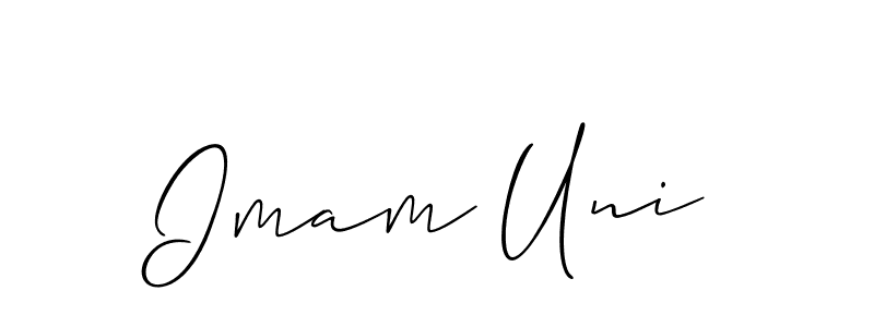 It looks lik you need a new signature style for name Imam Uni. Design unique handwritten (Allison_Script) signature with our free signature maker in just a few clicks. Imam Uni signature style 2 images and pictures png