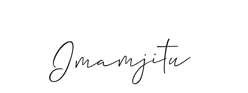 The best way (Allison_Script) to make a short signature is to pick only two or three words in your name. The name Imamjitu include a total of six letters. For converting this name. Imamjitu signature style 2 images and pictures png