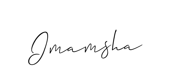 The best way (Allison_Script) to make a short signature is to pick only two or three words in your name. The name Imamsha include a total of six letters. For converting this name. Imamsha signature style 2 images and pictures png