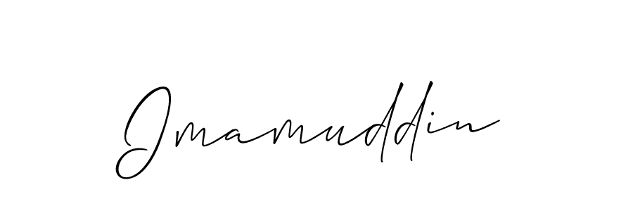 Allison_Script is a professional signature style that is perfect for those who want to add a touch of class to their signature. It is also a great choice for those who want to make their signature more unique. Get Imamuddin name to fancy signature for free. Imamuddin signature style 2 images and pictures png