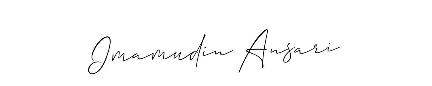 Similarly Allison_Script is the best handwritten signature design. Signature creator online .You can use it as an online autograph creator for name Imamudin Ansari. Imamudin Ansari signature style 2 images and pictures png