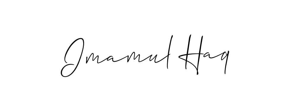 Also You can easily find your signature by using the search form. We will create Imamul Haq name handwritten signature images for you free of cost using Allison_Script sign style. Imamul Haq signature style 2 images and pictures png