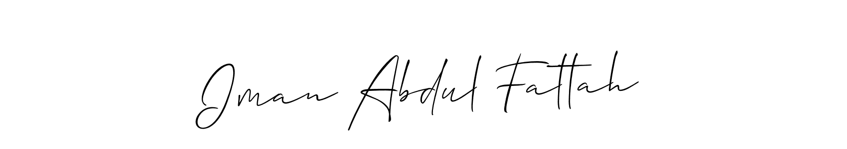 Make a beautiful signature design for name Iman Abdul Fattah. With this signature (Allison_Script) style, you can create a handwritten signature for free. Iman Abdul Fattah signature style 2 images and pictures png