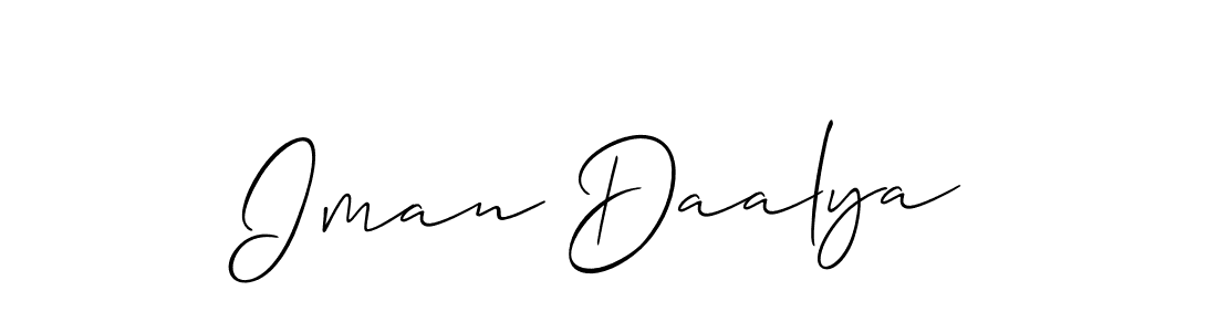 How to Draw Iman Daalya signature style? Allison_Script is a latest design signature styles for name Iman Daalya. Iman Daalya signature style 2 images and pictures png