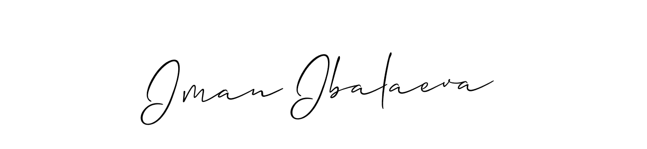 How to make Iman Ibalaeva signature? Allison_Script is a professional autograph style. Create handwritten signature for Iman Ibalaeva name. Iman Ibalaeva signature style 2 images and pictures png