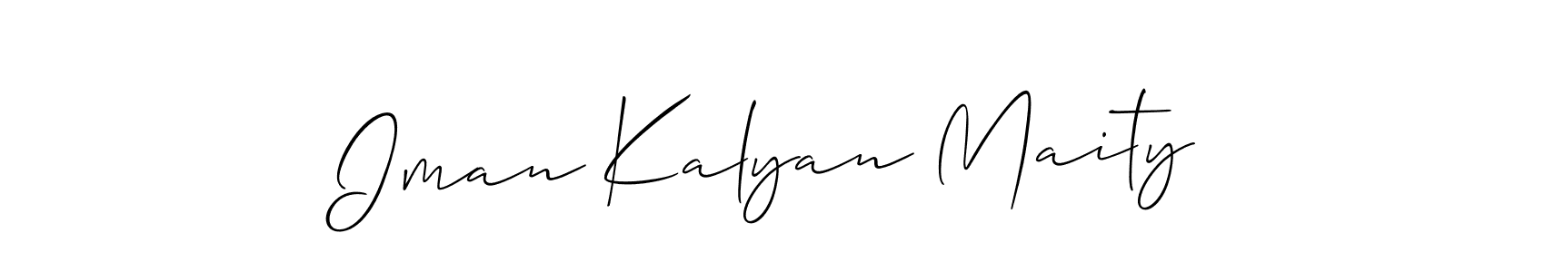 Use a signature maker to create a handwritten signature online. With this signature software, you can design (Allison_Script) your own signature for name Iman Kalyan Maity. Iman Kalyan Maity signature style 2 images and pictures png