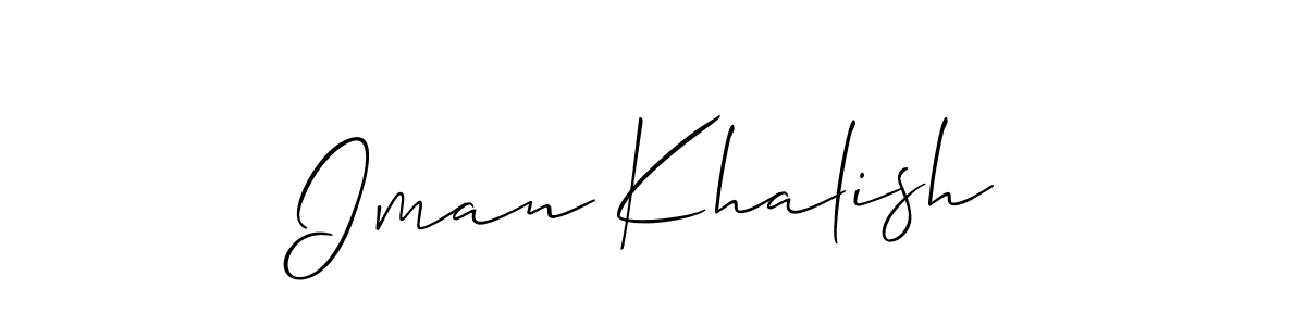 if you are searching for the best signature style for your name Iman Khalish. so please give up your signature search. here we have designed multiple signature styles  using Allison_Script. Iman Khalish signature style 2 images and pictures png