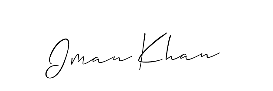 Allison_Script is a professional signature style that is perfect for those who want to add a touch of class to their signature. It is also a great choice for those who want to make their signature more unique. Get Iman Khan name to fancy signature for free. Iman Khan signature style 2 images and pictures png