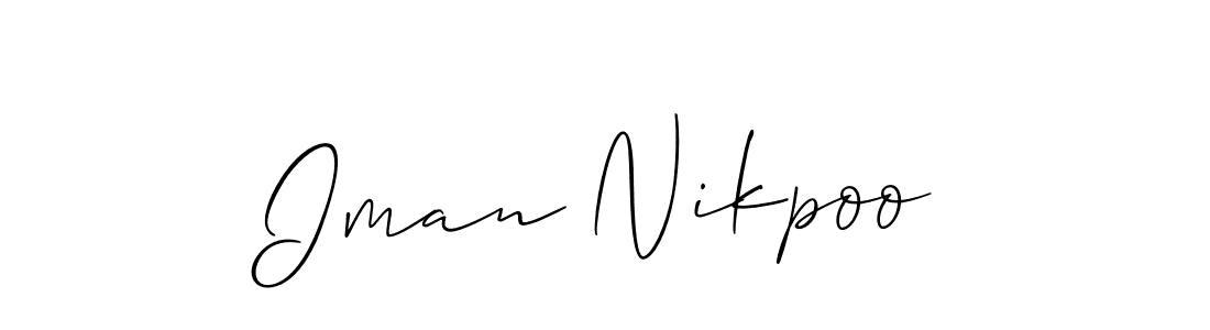 Similarly Allison_Script is the best handwritten signature design. Signature creator online .You can use it as an online autograph creator for name Iman Nikpoo. Iman Nikpoo signature style 2 images and pictures png