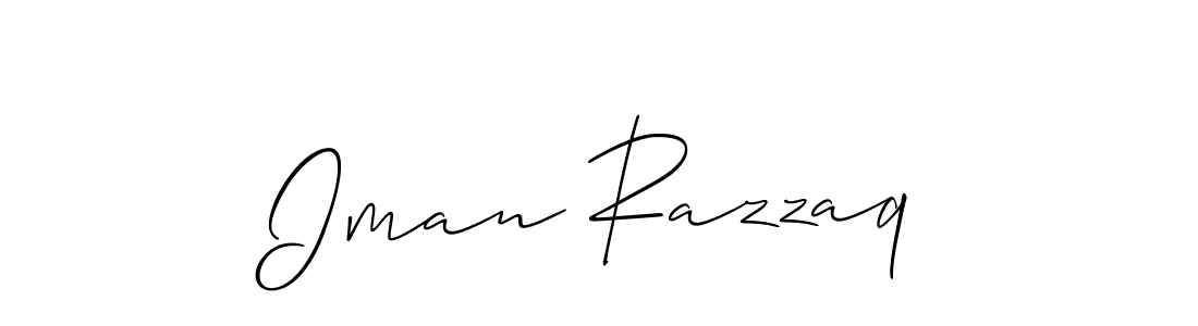 It looks lik you need a new signature style for name Iman Razzaq. Design unique handwritten (Allison_Script) signature with our free signature maker in just a few clicks. Iman Razzaq signature style 2 images and pictures png