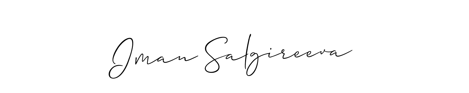 if you are searching for the best signature style for your name Iman Salgireeva. so please give up your signature search. here we have designed multiple signature styles  using Allison_Script. Iman Salgireeva signature style 2 images and pictures png