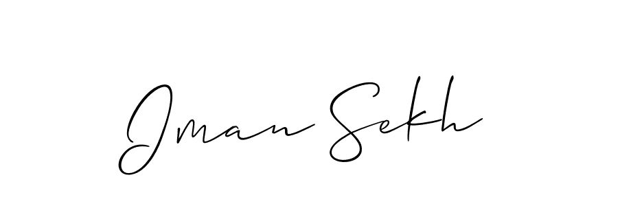 Also we have Iman Sekh name is the best signature style. Create professional handwritten signature collection using Allison_Script autograph style. Iman Sekh signature style 2 images and pictures png