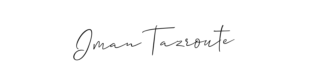 Design your own signature with our free online signature maker. With this signature software, you can create a handwritten (Allison_Script) signature for name Iman Tazroute. Iman Tazroute signature style 2 images and pictures png