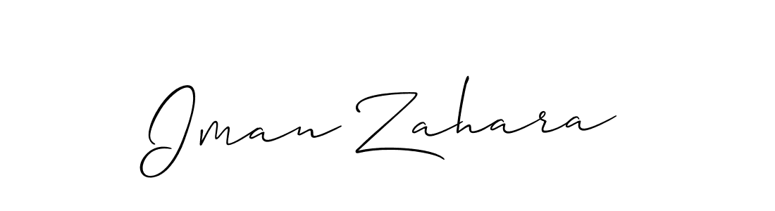 You should practise on your own different ways (Allison_Script) to write your name (Iman Zahara) in signature. don't let someone else do it for you. Iman Zahara signature style 2 images and pictures png
