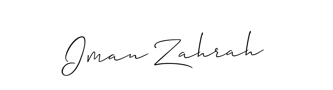 How to make Iman Zahrah signature? Allison_Script is a professional autograph style. Create handwritten signature for Iman Zahrah name. Iman Zahrah signature style 2 images and pictures png