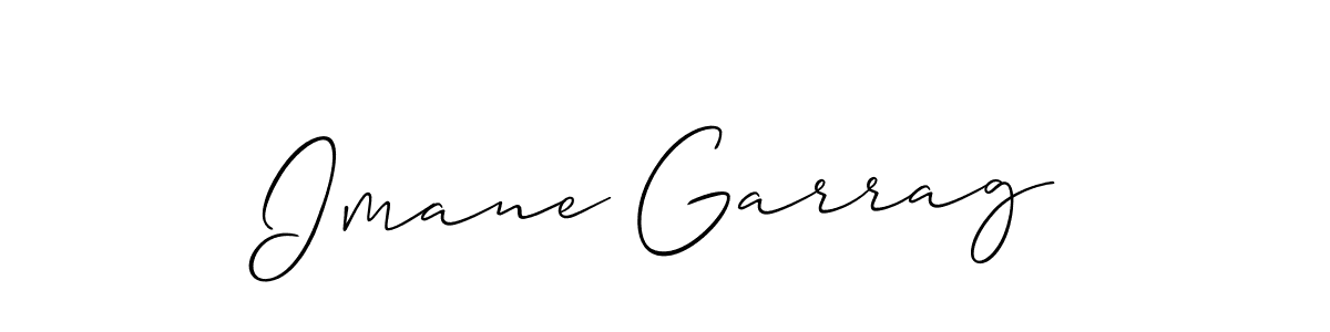 Use a signature maker to create a handwritten signature online. With this signature software, you can design (Allison_Script) your own signature for name Imane Garrag. Imane Garrag signature style 2 images and pictures png