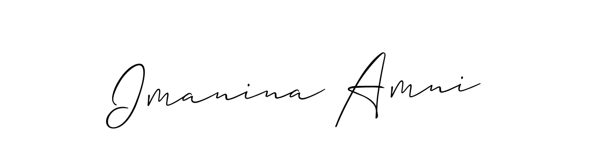 The best way (Allison_Script) to make a short signature is to pick only two or three words in your name. The name Imanina Amni include a total of six letters. For converting this name. Imanina Amni signature style 2 images and pictures png