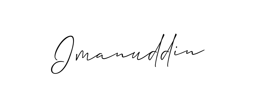 Allison_Script is a professional signature style that is perfect for those who want to add a touch of class to their signature. It is also a great choice for those who want to make their signature more unique. Get Imanuddin name to fancy signature for free. Imanuddin signature style 2 images and pictures png