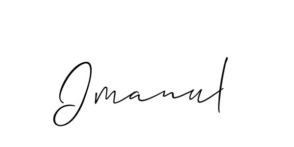 Use a signature maker to create a handwritten signature online. With this signature software, you can design (Allison_Script) your own signature for name Imanul. Imanul signature style 2 images and pictures png