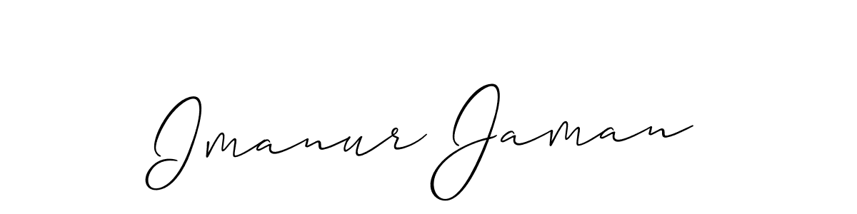 Make a short Imanur Jaman signature style. Manage your documents anywhere anytime using Allison_Script. Create and add eSignatures, submit forms, share and send files easily. Imanur Jaman signature style 2 images and pictures png