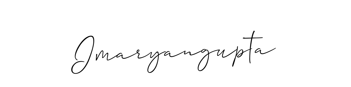 How to make Imaryangupta signature? Allison_Script is a professional autograph style. Create handwritten signature for Imaryangupta name. Imaryangupta signature style 2 images and pictures png