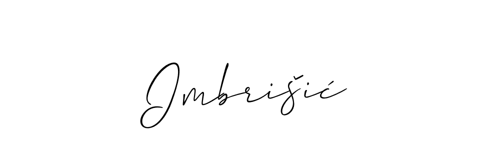 Use a signature maker to create a handwritten signature online. With this signature software, you can design (Allison_Script) your own signature for name Imbrišić. Imbrišić signature style 2 images and pictures png