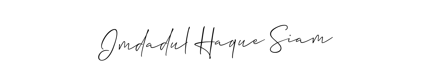 Also we have Imdadul Haque Siam name is the best signature style. Create professional handwritten signature collection using Allison_Script autograph style. Imdadul Haque Siam signature style 2 images and pictures png