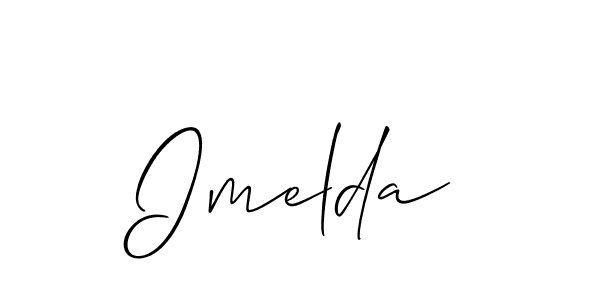 Make a beautiful signature design for name Imelda. With this signature (Allison_Script) style, you can create a handwritten signature for free. Imelda signature style 2 images and pictures png