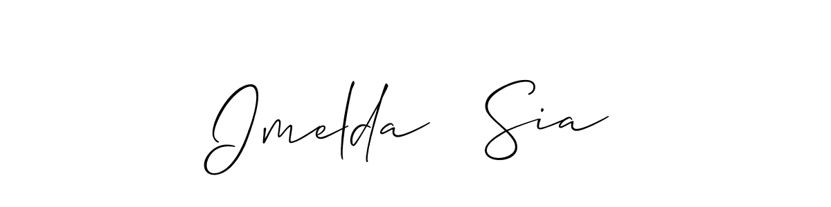 It looks lik you need a new signature style for name Imelda   Sia. Design unique handwritten (Allison_Script) signature with our free signature maker in just a few clicks. Imelda   Sia signature style 2 images and pictures png