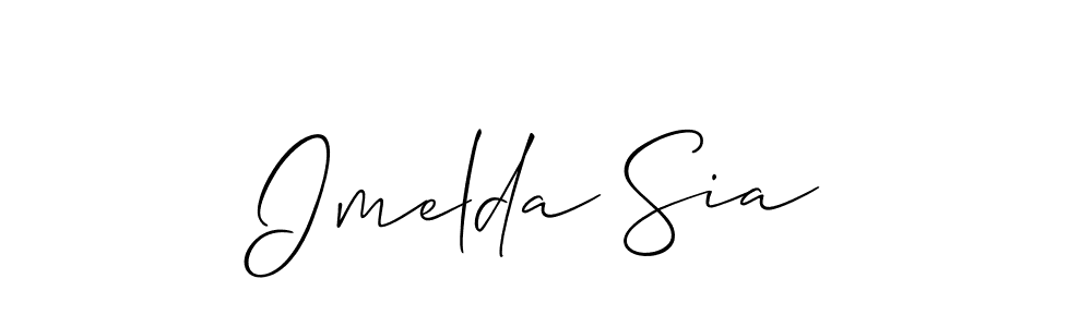How to make Imelda Sia name signature. Use Allison_Script style for creating short signs online. This is the latest handwritten sign. Imelda Sia signature style 2 images and pictures png