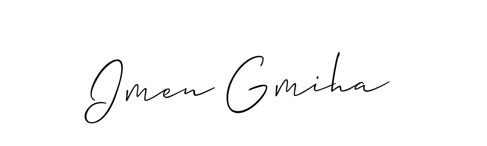 Make a short Imen Gmiha signature style. Manage your documents anywhere anytime using Allison_Script. Create and add eSignatures, submit forms, share and send files easily. Imen Gmiha signature style 2 images and pictures png