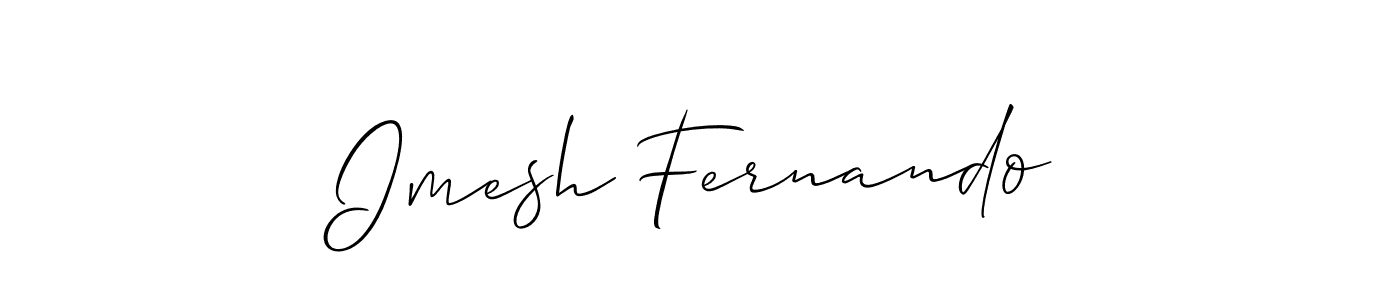 How to make Imesh Fernando name signature. Use Allison_Script style for creating short signs online. This is the latest handwritten sign. Imesh Fernando signature style 2 images and pictures png