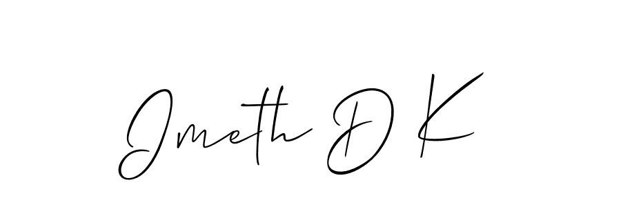 Also we have Imeth D K name is the best signature style. Create professional handwritten signature collection using Allison_Script autograph style. Imeth D K signature style 2 images and pictures png