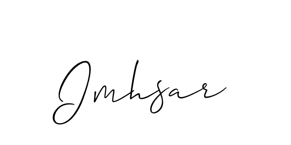 Create a beautiful signature design for name Imhsar. With this signature (Allison_Script) fonts, you can make a handwritten signature for free. Imhsar signature style 2 images and pictures png