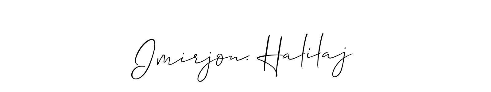 if you are searching for the best signature style for your name Imirjon. Halilaj. so please give up your signature search. here we have designed multiple signature styles  using Allison_Script. Imirjon. Halilaj signature style 2 images and pictures png