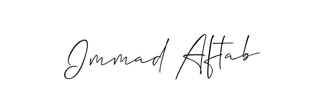 Similarly Allison_Script is the best handwritten signature design. Signature creator online .You can use it as an online autograph creator for name Immad Aftab. Immad Aftab signature style 2 images and pictures png