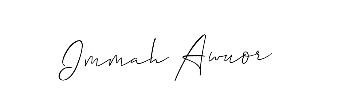 The best way (Allison_Script) to make a short signature is to pick only two or three words in your name. The name Immah Awuor include a total of six letters. For converting this name. Immah Awuor signature style 2 images and pictures png