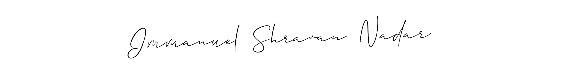 Also we have Immanuel  Shravan  Nadar name is the best signature style. Create professional handwritten signature collection using Allison_Script autograph style. Immanuel  Shravan  Nadar signature style 2 images and pictures png