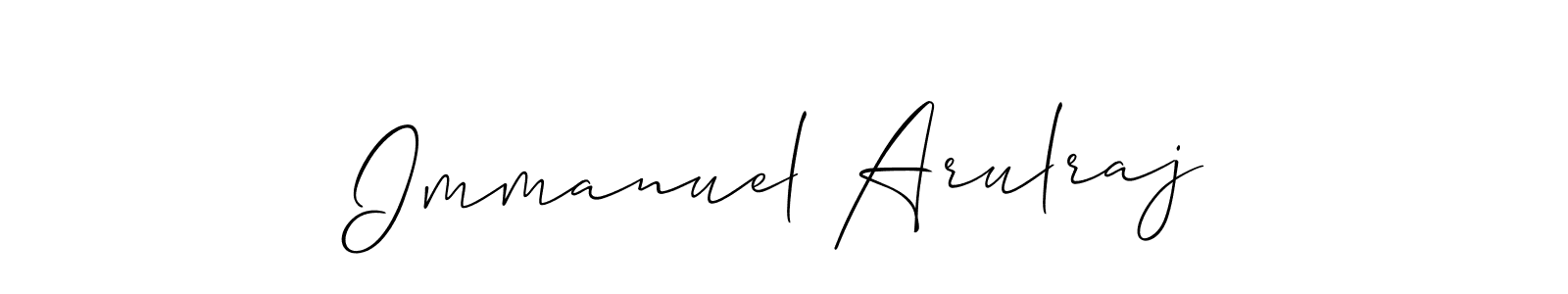 Design your own signature with our free online signature maker. With this signature software, you can create a handwritten (Allison_Script) signature for name Immanuel Arulraj. Immanuel Arulraj signature style 2 images and pictures png