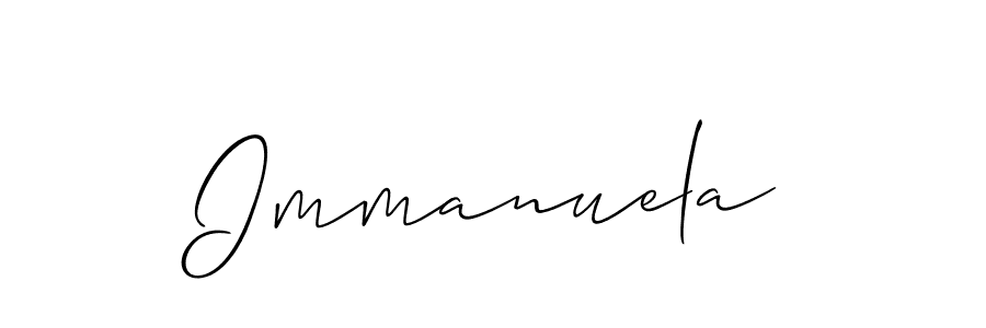 if you are searching for the best signature style for your name Immanuela. so please give up your signature search. here we have designed multiple signature styles  using Allison_Script. Immanuela signature style 2 images and pictures png