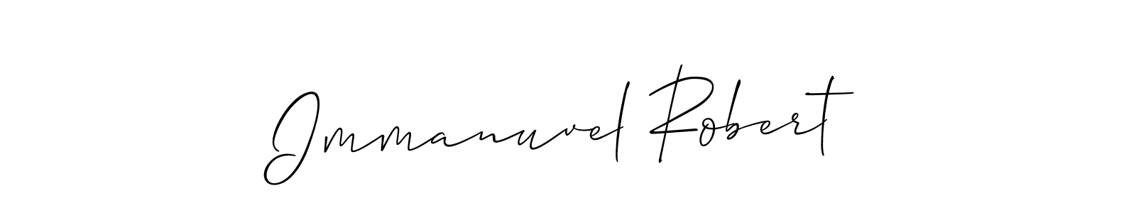 Similarly Allison_Script is the best handwritten signature design. Signature creator online .You can use it as an online autograph creator for name Immanuvel Robert. Immanuvel Robert signature style 2 images and pictures png