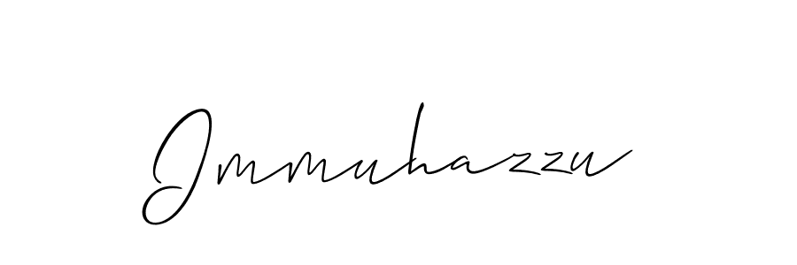 How to make Immuhazzu signature? Allison_Script is a professional autograph style. Create handwritten signature for Immuhazzu name. Immuhazzu signature style 2 images and pictures png