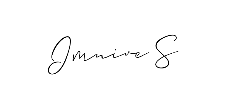 Make a short Imnive S signature style. Manage your documents anywhere anytime using Allison_Script. Create and add eSignatures, submit forms, share and send files easily. Imnive S signature style 2 images and pictures png