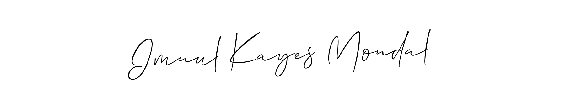 It looks lik you need a new signature style for name Imnul Kayes Mondal. Design unique handwritten (Allison_Script) signature with our free signature maker in just a few clicks. Imnul Kayes Mondal signature style 2 images and pictures png
