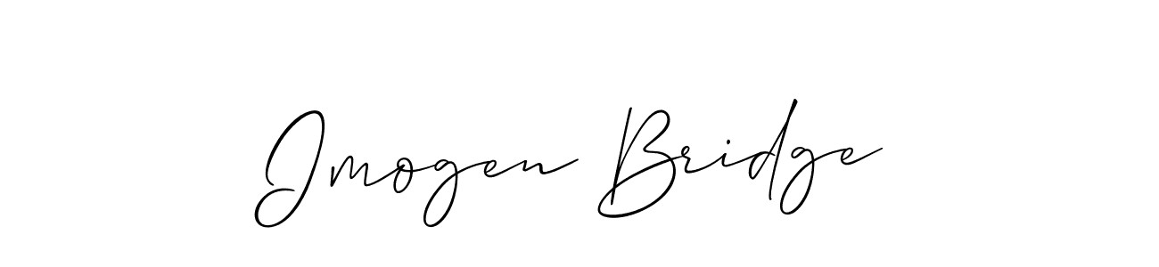 Create a beautiful signature design for name Imogen Bridge. With this signature (Allison_Script) fonts, you can make a handwritten signature for free. Imogen Bridge signature style 2 images and pictures png