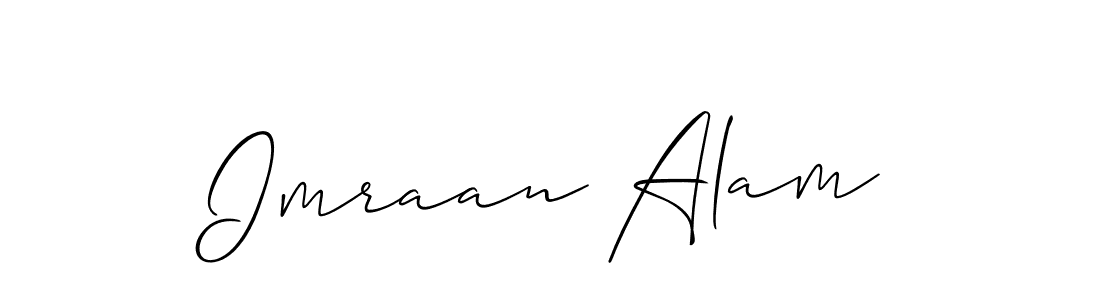 Create a beautiful signature design for name Imraan Alam. With this signature (Allison_Script) fonts, you can make a handwritten signature for free. Imraan Alam signature style 2 images and pictures png