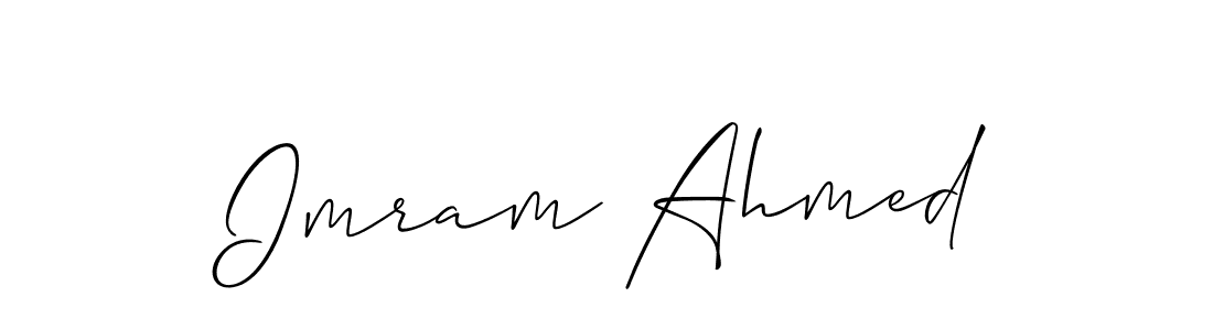 How to make Imram Ahmed signature? Allison_Script is a professional autograph style. Create handwritten signature for Imram Ahmed name. Imram Ahmed signature style 2 images and pictures png